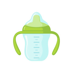 Baby drinker icon in flat style isolated on white background.