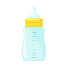 Feeding bottle icon in flat style isolated on white background.