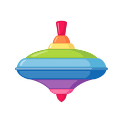 Spinning top or Whirligig baby toy icon in flat style isolated on white background.