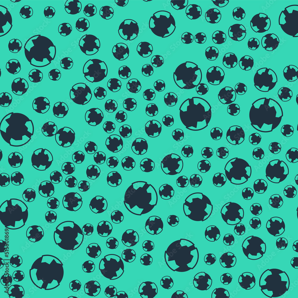 Poster Black Worldwide icon isolated seamless pattern on green background. Pin on globe. Vector
