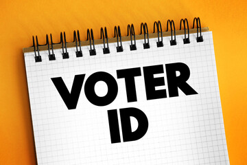 Voter ID text on notepad, concept background