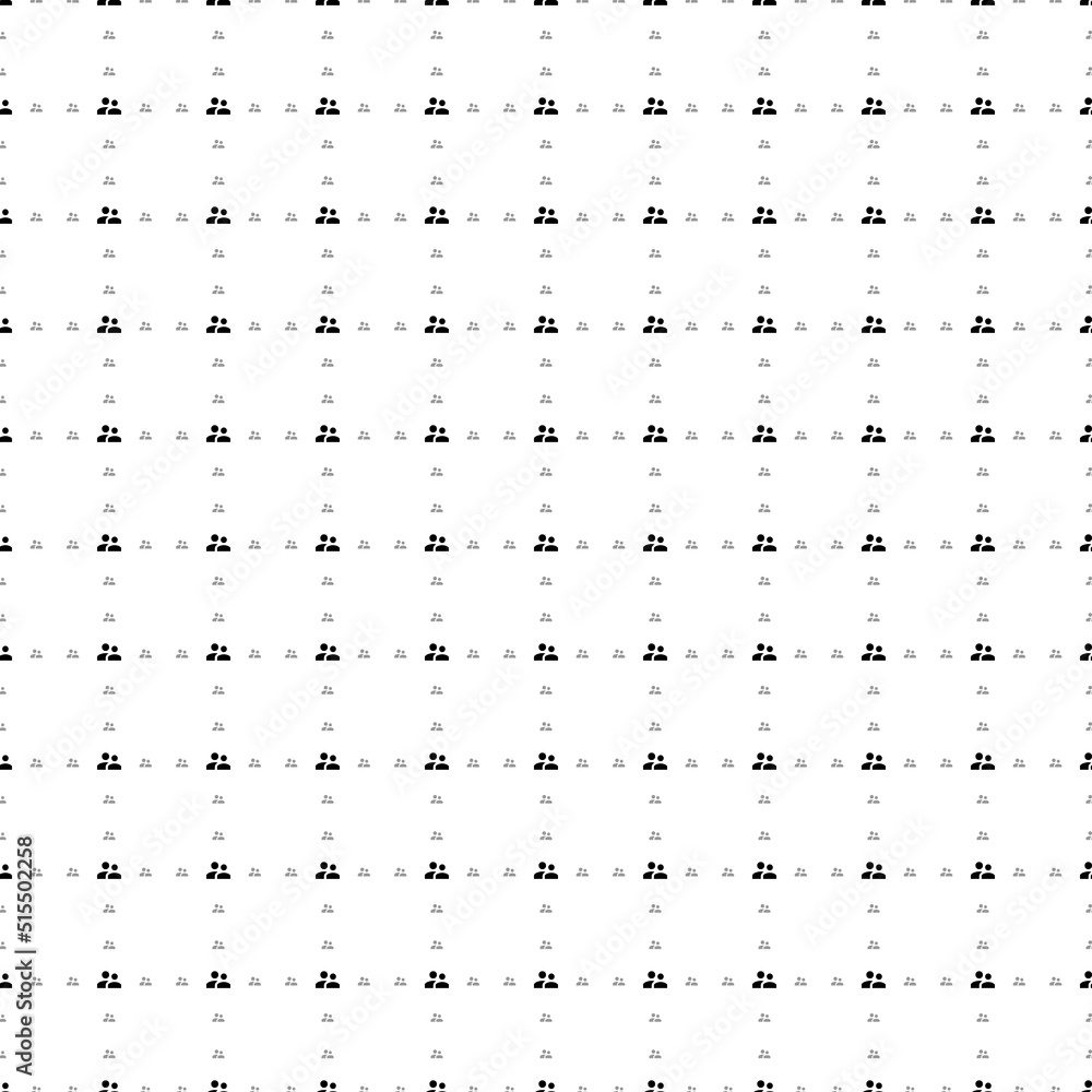 Poster square seamless background pattern from black group symbols are different sizes and opacity. the pat