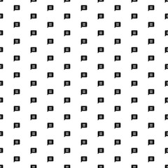 Square seamless background pattern from geometric shapes. The pattern is evenly filled with big black chat symbols. Vector illustration on white background