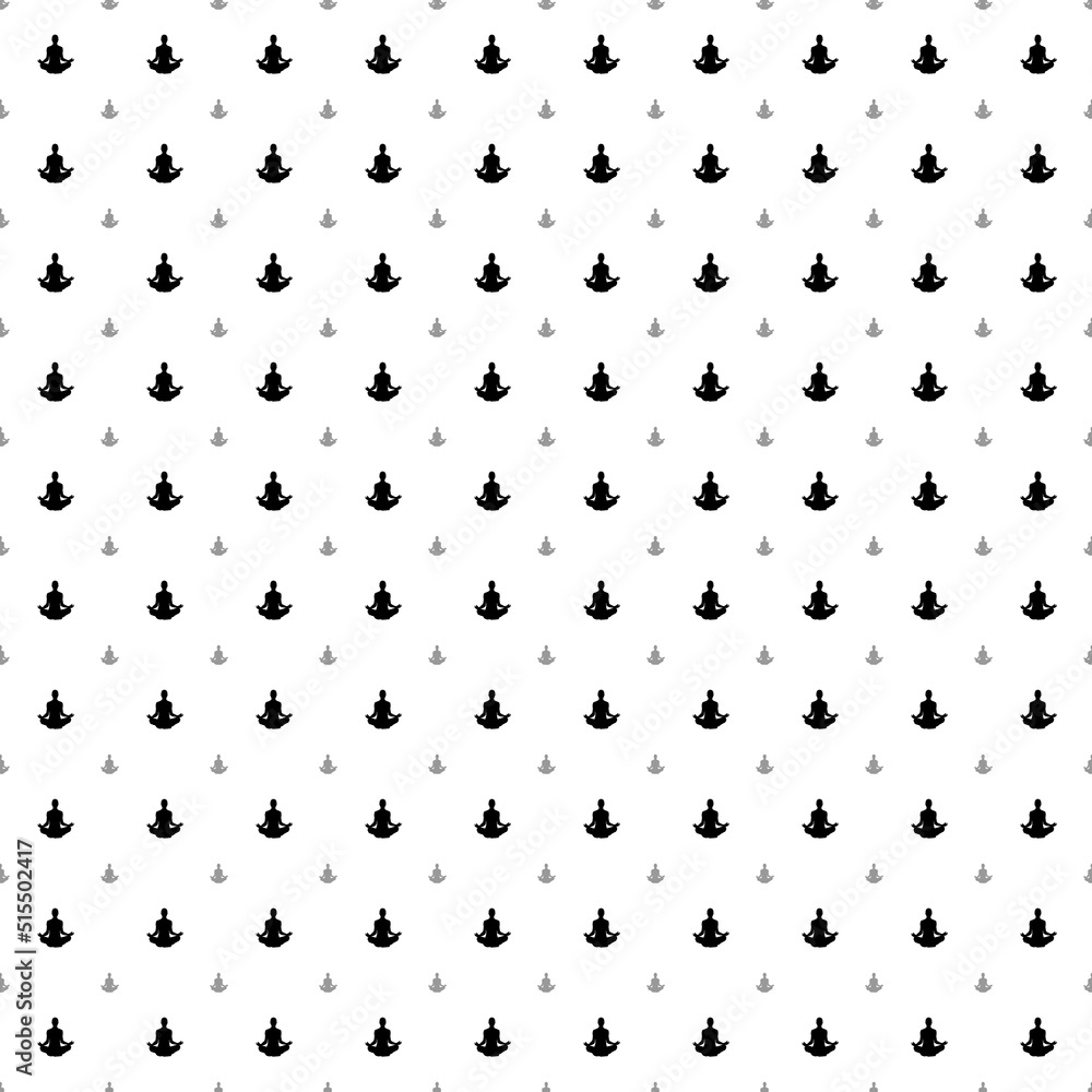 Poster square seamless background pattern from black yoga symbols are different sizes and opacity. the patt