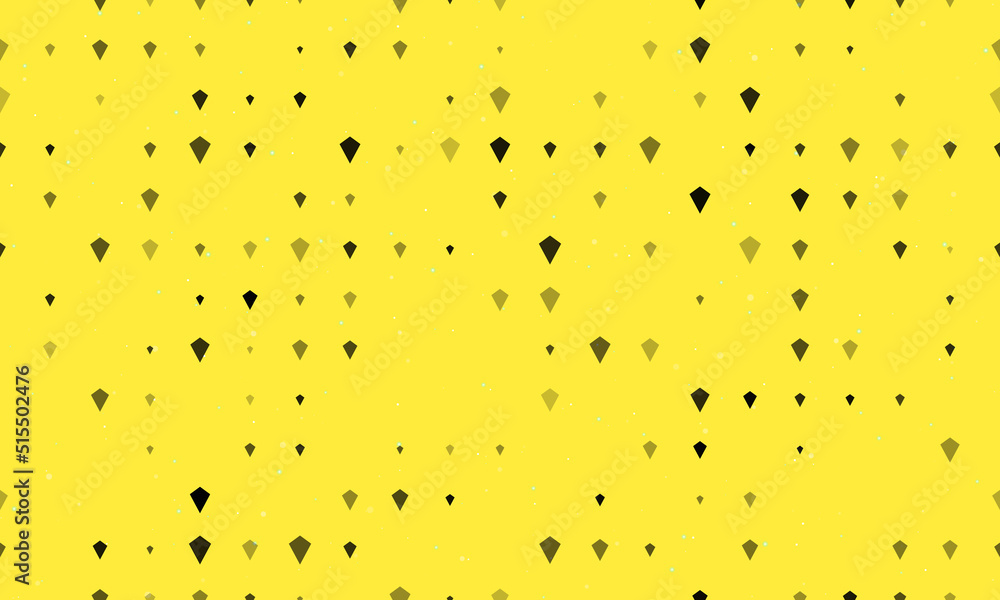 Poster seamless background pattern of evenly spaced black kite symbols of different sizes and opacity. vect