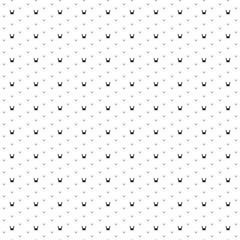 Square seamless background pattern from black yoga hammock symbols are different sizes and opacity. The pattern is evenly filled. Vector illustration on white background