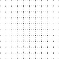 Square seamless background pattern from geometric shapes are different sizes and opacity. The pattern is evenly filled with small black number five symbols. Vector illustration on white background