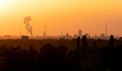 city - silhouette in sunset light