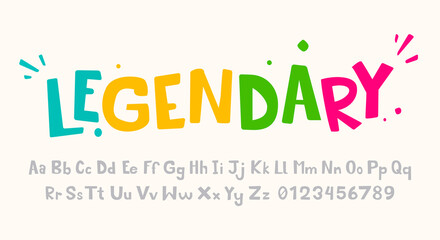 Colorful Kids Typography. Font for Print And Games .