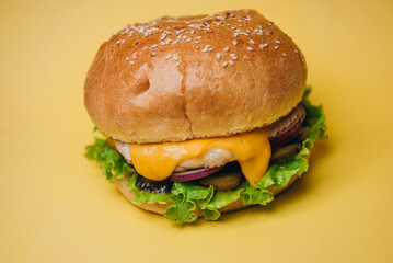 burger meat cheese fast food	