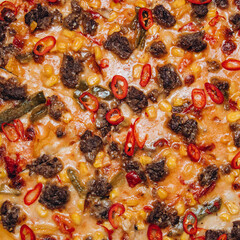 Obraz na płótnie Canvas pizza meat cheese food fast food italian pepperoni 