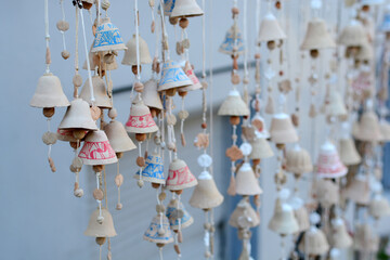 Lots of clay bells. Handmade