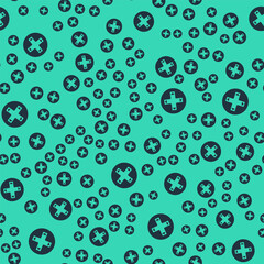 Black Game controller or joystick for game console icon isolated seamless pattern on green background. Vector © Iryna