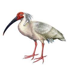 The crested ibis, Japanese ibis (Nipponia nippon - obrazy, fototapety, plakaty