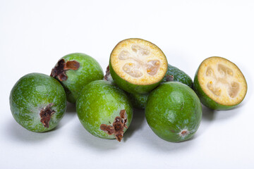 Ripe feijoa fruits