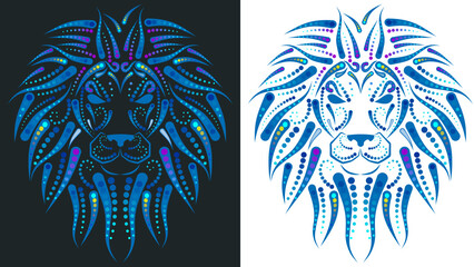 lion mexican huichol art heritage craft illustration pack collection in vector format