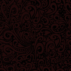 Dark brown pattern with swirls. Vector illustration