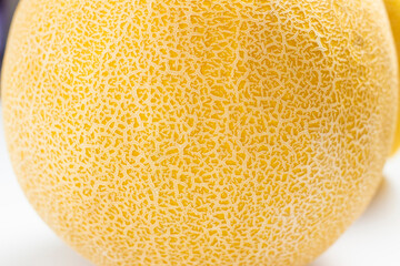 organic raw melon peel texture on white background