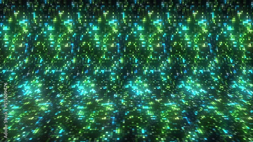 Poster abstract digital data background with glowing particles. motion. circuit board with data flow.
