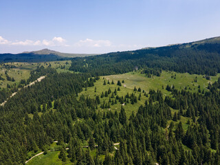 Aerial view of Konyarnika area at Vitosha Mountain, Bulgaria