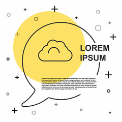 Black line Cloudy weather icon isolated on white background. Random dynamic shapes. Vector