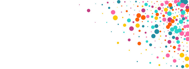 Rainbow Dot Decoration Vector Panoramic White