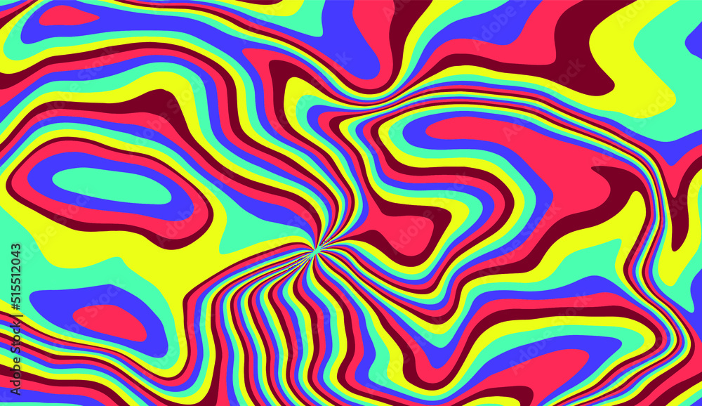 Aufkleber trippy glitch background in style of psychedelic 60s and 70s parties with bright acidic rainbow colo