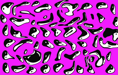 Psychedelic hippie style sbackground with distorted and glitched  Yin and yang symbols.