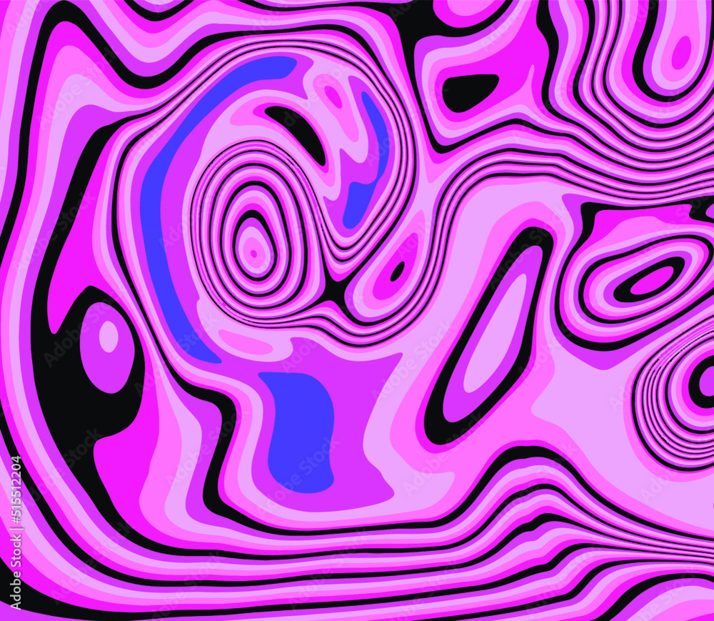 Poster trippy glitch background in style of psychedelic 60s and 70s parties with bright acidic rainbow colo
