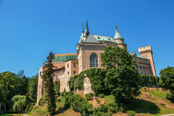 Fototapeta na wymiar Beautiful Bojnice castle in Slovakia, Central Europe, UNESCO. Medieval architectural monument.