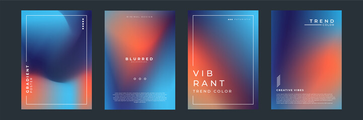 bright gradient color abstract line pattern background cover design. modern background design with trendy and vivid vibrant color. blue violet red orange green placard poster vector cover template. - obrazy, fototapety, plakaty