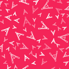 White line Air blower bellows icon isolated seamless pattern on red background. Vector