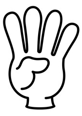 Obraz premium 手のイラスト 指のイラスト 4本指