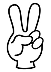 Obraz premium 手のイラスト 指のイラスト 2本指