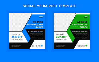 Dental care social media post template