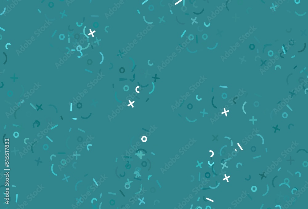 Poster light green vector texture with mathematic symbols.