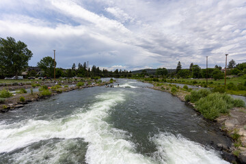 Bend Oregon Landscape, River Through Bend Oregon