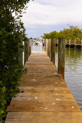 Wooden Pier on Roberts Bay, Venice, Florida, USA