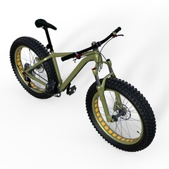 3D-Illustration of a fatbike bicycle over white