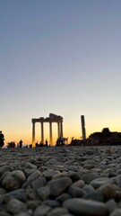 sunset at the temple