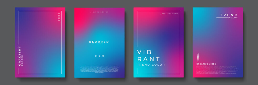 vibrant gradient color abstract line pattern background cover design. modern background design with trendy and vivid vibrant color. blue violet red orange green placard poster vector cover template.