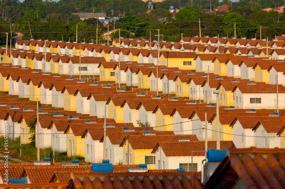 Wall mural neighborhood with many identical popular houses