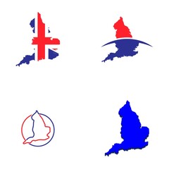 english country map logo illustration design