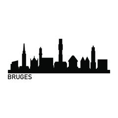 Naklejka premium Bruges skyline