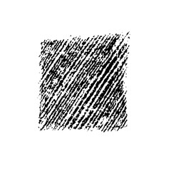 Grunge square template background with texture. Vector black painted square or rectangular shape with scribbles. Hand drawn brush stroke isolated on white. Dirty grunge design box or template for text