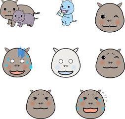 可愛いかばセット