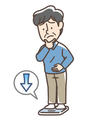 体重の減少を気にしている男性
