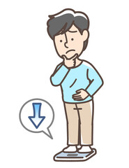 体重の減少を気にしている男性