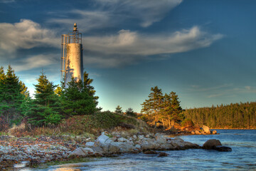 fibreglass lighthouse on the coast