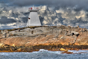 lighthouse with dramatic clouds